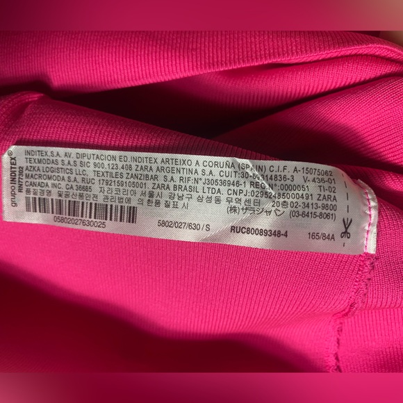 Zara Square Neck Pink Knit Dress Size Small - Picture 4 of 6